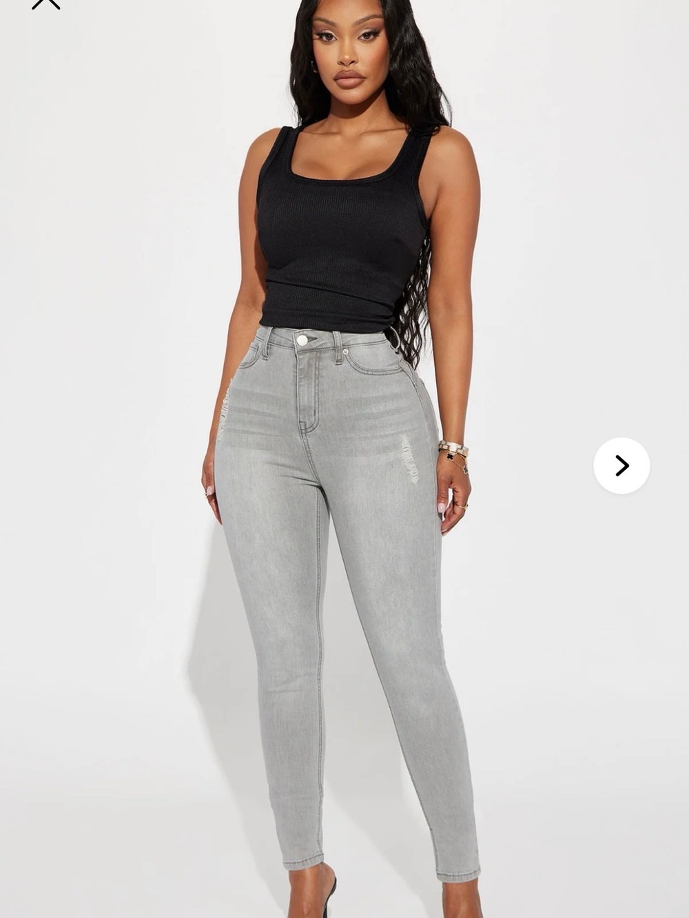 Fashion Nova High-Rise Light Gray Skinny Jeans
